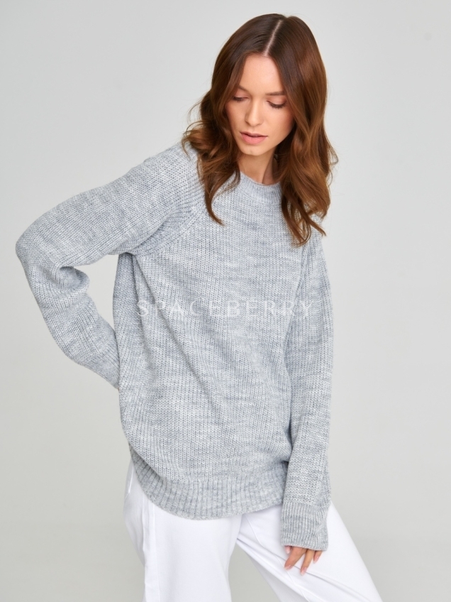 Женский вязаный свитер оверсайз, джемпер